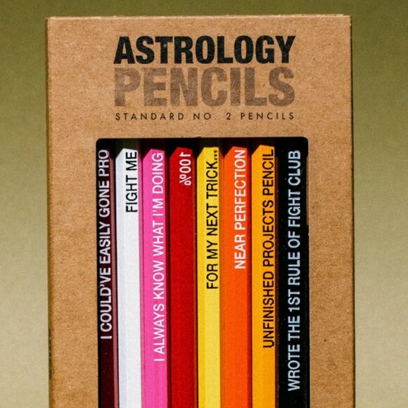 NWT Whiskey River Astrology Pencil Set of 8 Aries (March 21 - April 19) Graphite - Picture 2 of 8